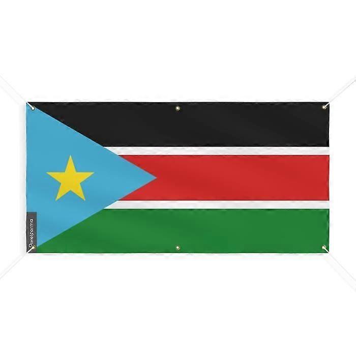 South Sudan Flag Banner 6 Grommets 200x400cm Polyester