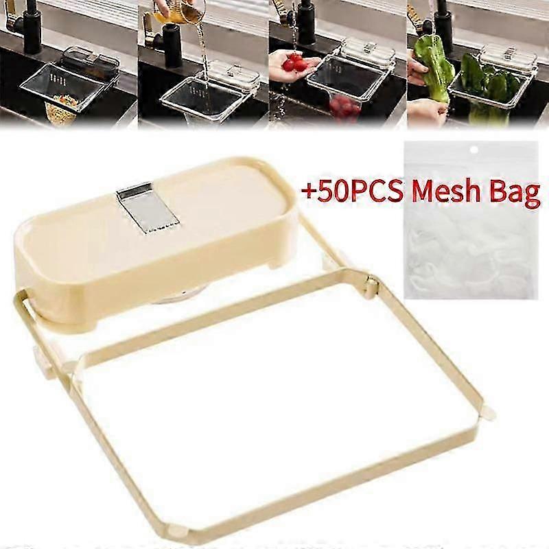 Suction Cup Sink Strainer Drainage Rack with Fiter Mesh for Filtering Kitchen Waste Basket Sink Strainer Filter Basket Leftovers Soup Food Drainer