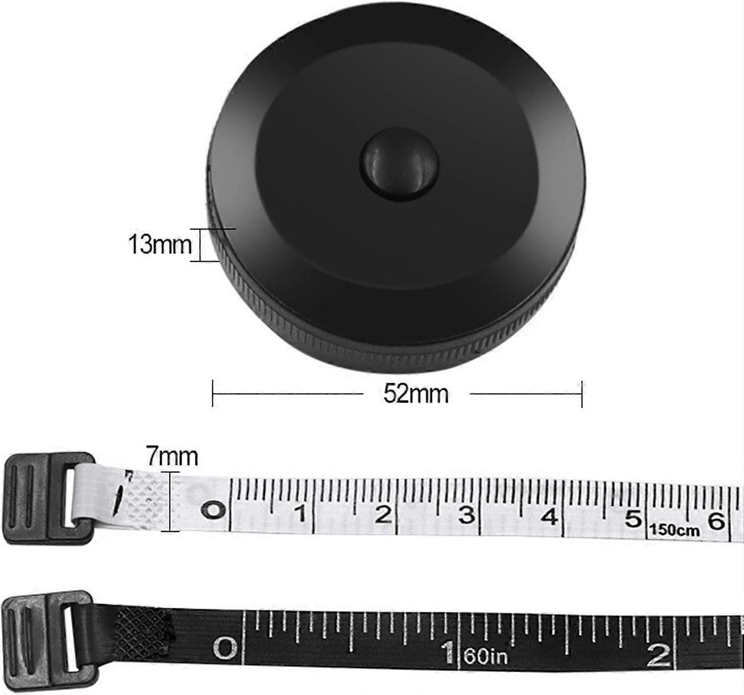 Tape Measures 150cm Black Tape Measure for Clothing Sizes Portable Sewing Tool Accessories