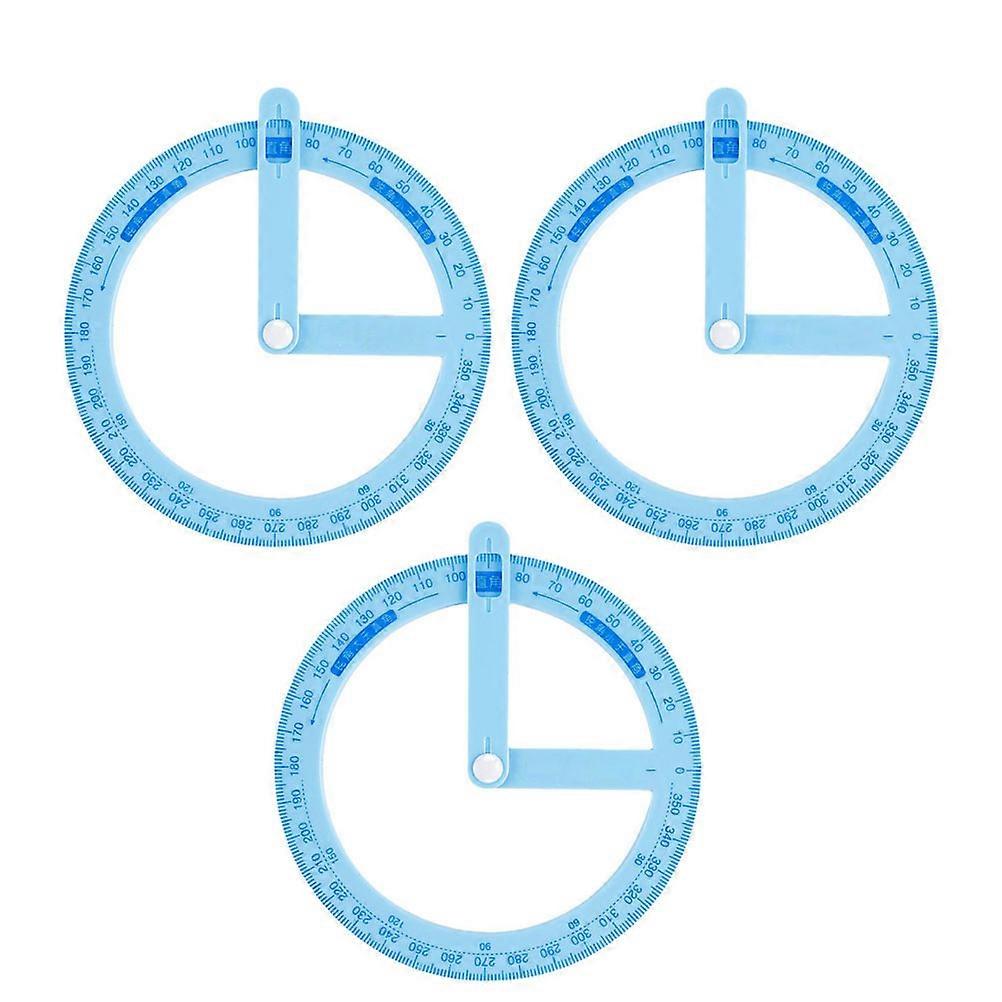 3Pcs Plastic Protractor for Students Cosplay Teacher Aid School Teaching Tools