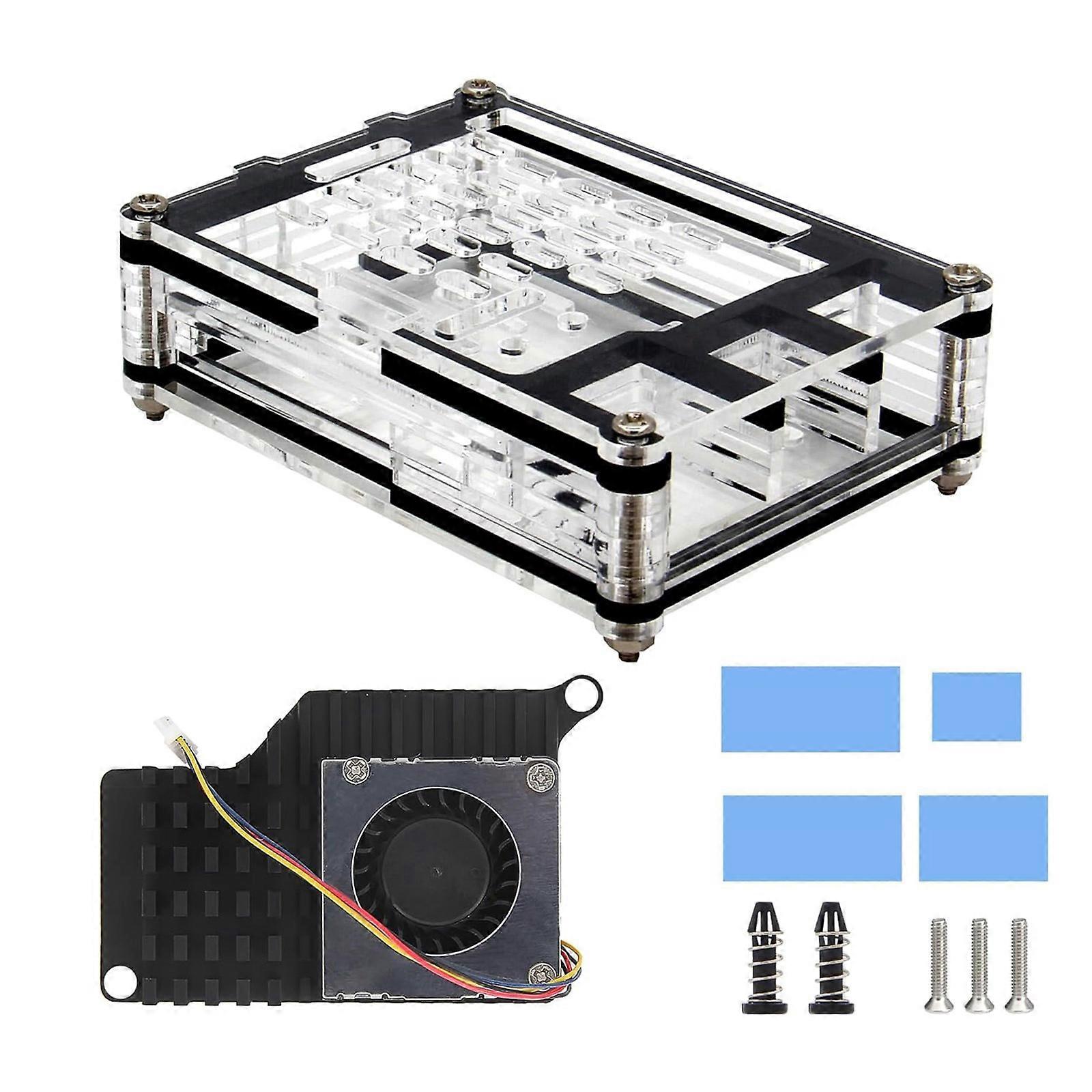 Sleek Cover Case Active Cooling Fan For RPI 5 Single Board Computers C