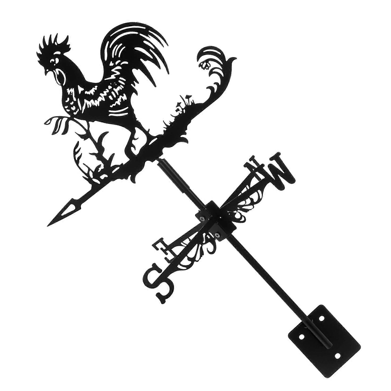 Weather Vane with Rooster, Decorative Roof Indicator, Directional Flag Made of Metal, for the Yard