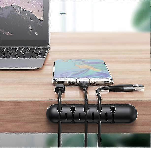 Silicone Self-Adhesive Cable Clips - 5-Pack Pink for Desk