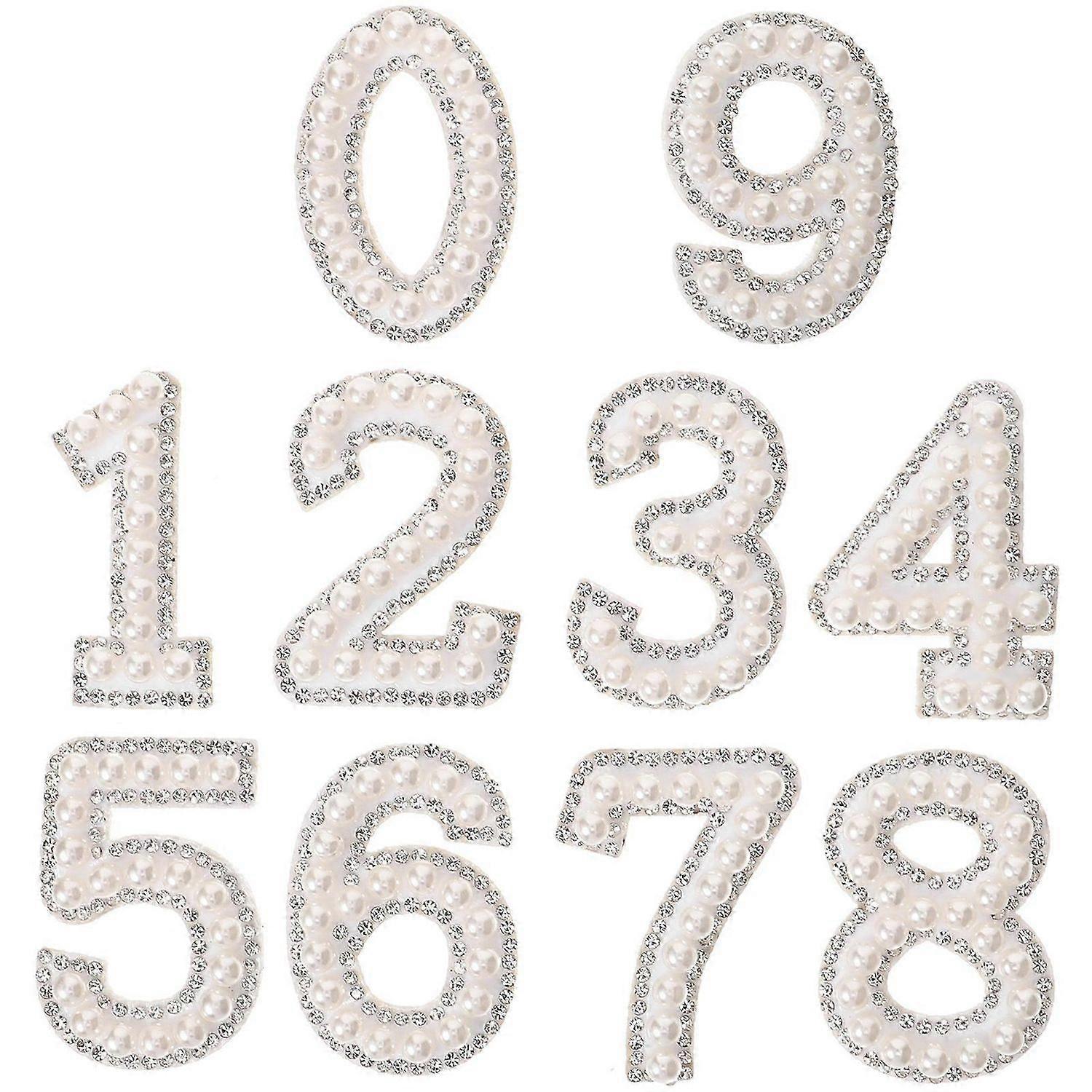 1 Set Pearl Number Patches Number Patches Clothing Badge For Diy Decor
