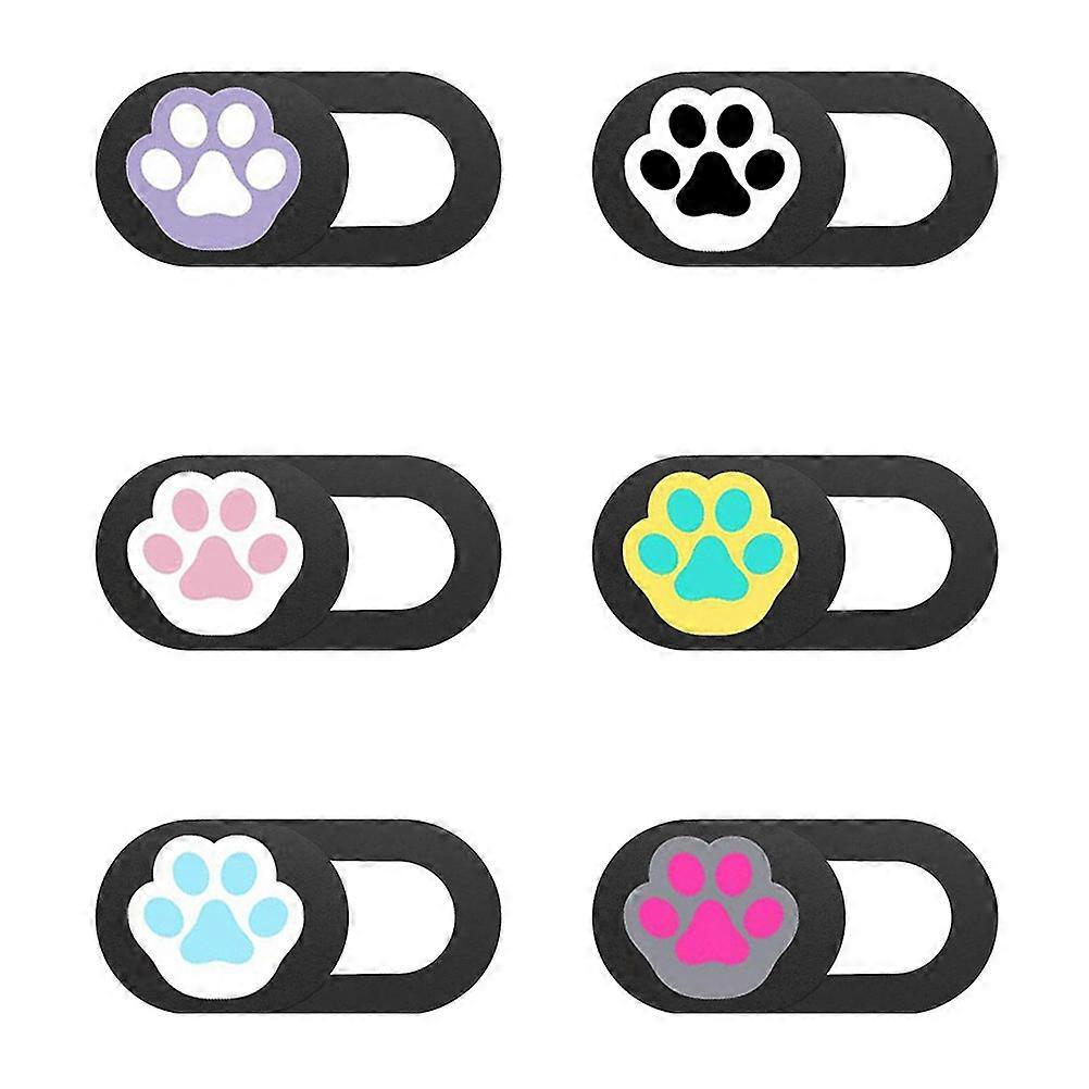 6 Webcam Covers Assorted Color ABS Material for Protection Easy to Use-Compatible with Laptops