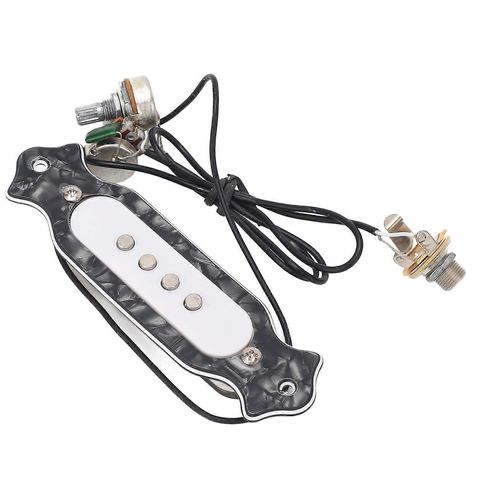 Akustisk gitarr pickup 4-strängad kopparspole gitarr pickup ersättning för övning och prestanda GMB333 svart färg 