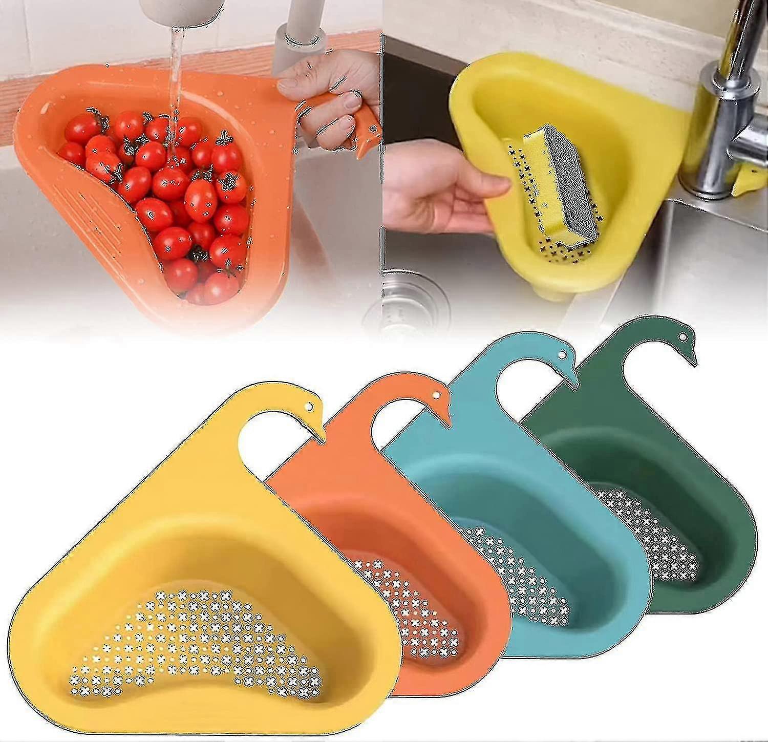 Panier de crépine d’évier de cuisine d’angle - Filtre d’évier triangulaire (jaune)