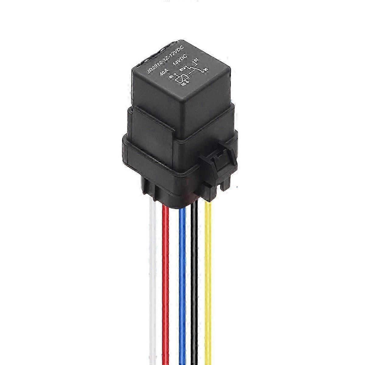 Waterproof 40A 12V 5 Pin Relay with Harness & Socket for Automotive JD2912-1Z-14VDC