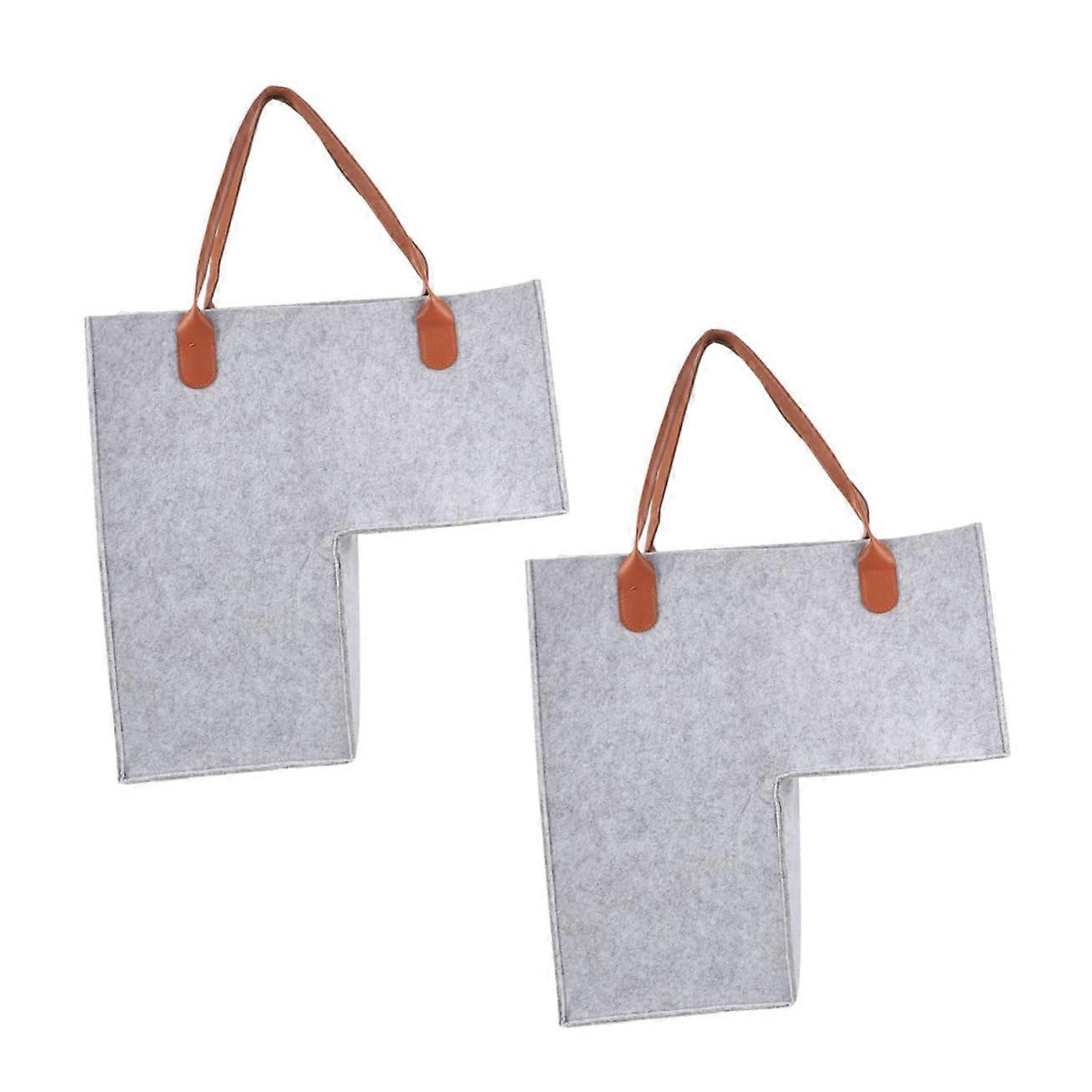 Set of 2 Foldable Stair Baskets Made of Felt Large Stair Organiser for Laundry and Space Saving Storage Basket without Divider