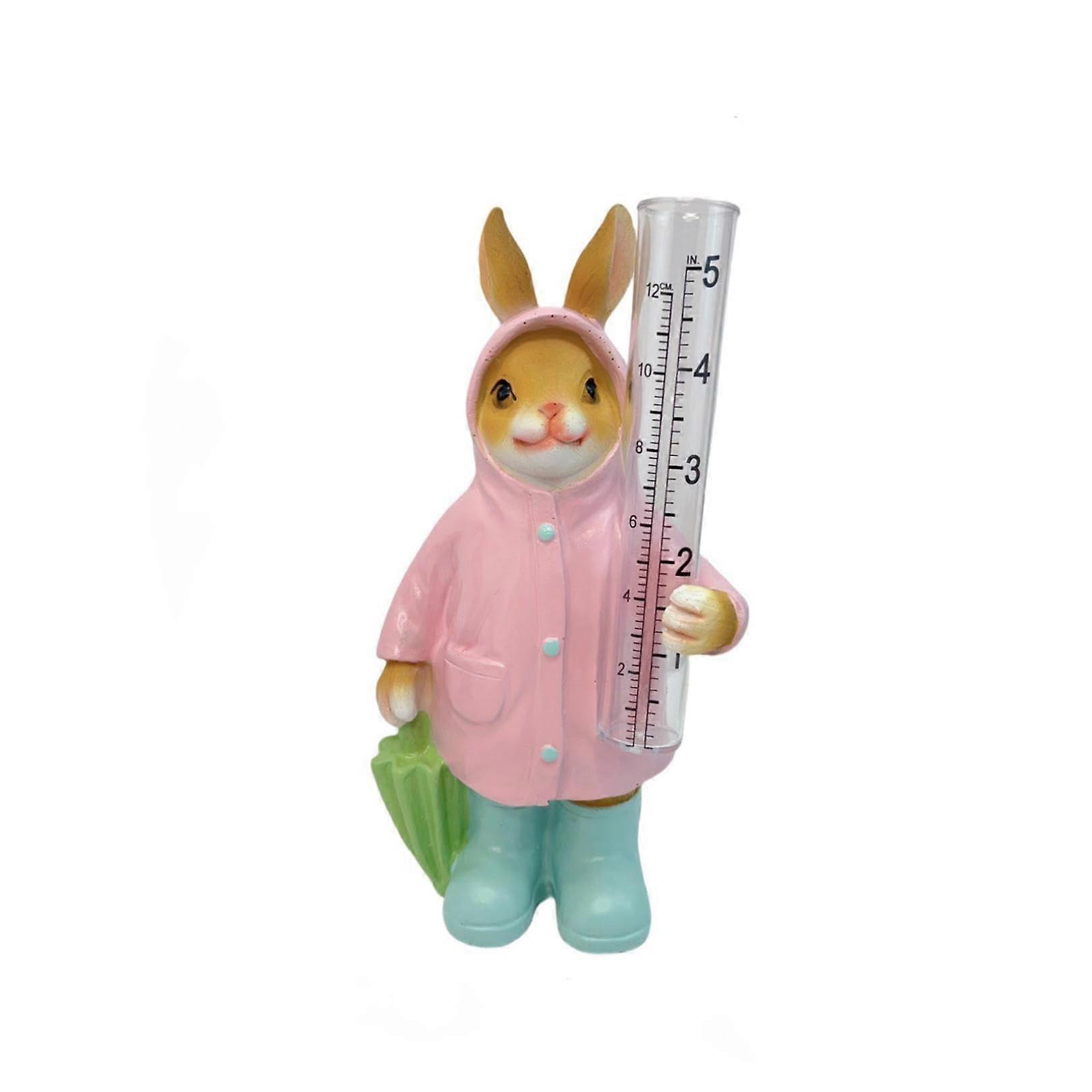 Garden Rain Gauge Rabbit, 20.4 cm, Weatherproof Water Meter with Clear Scale