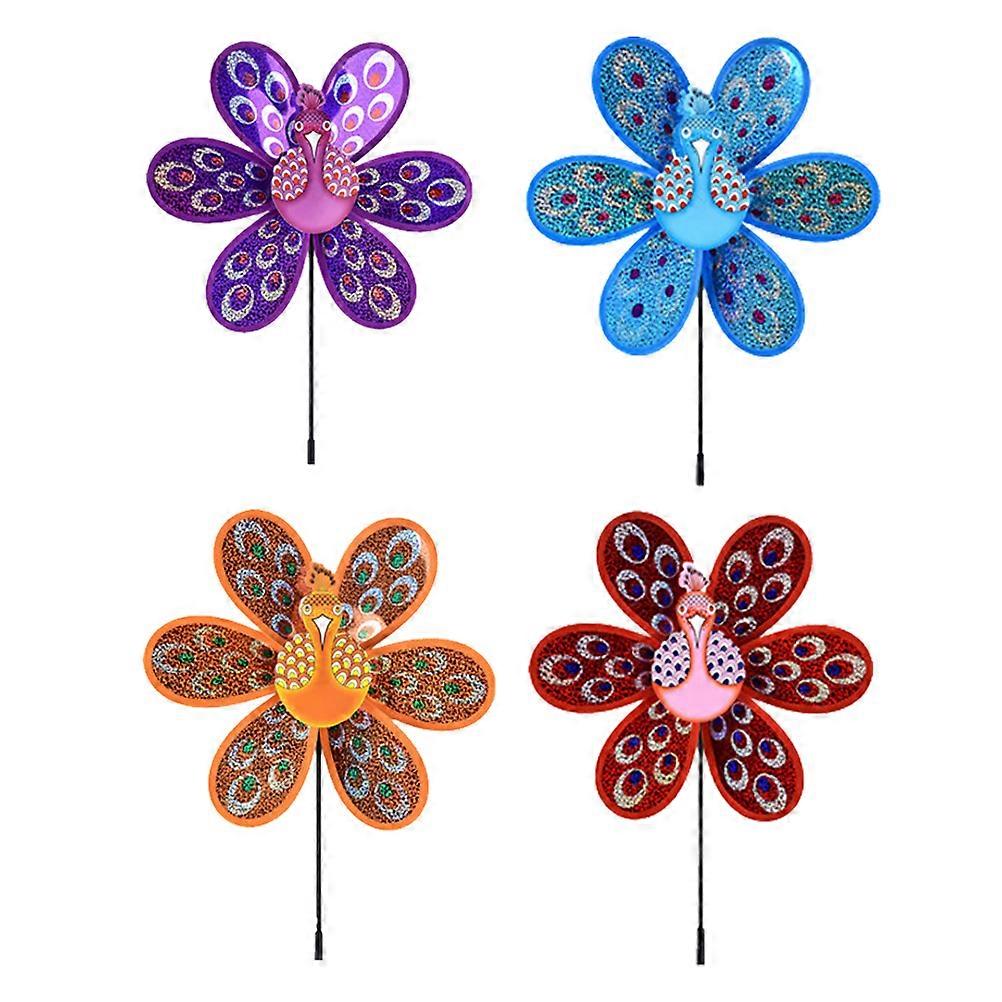 Windmill Toys Educational Portable Children Toy Outdoor Decoration 65x30x1cm Plastic Double-Layer Sequin Shaped