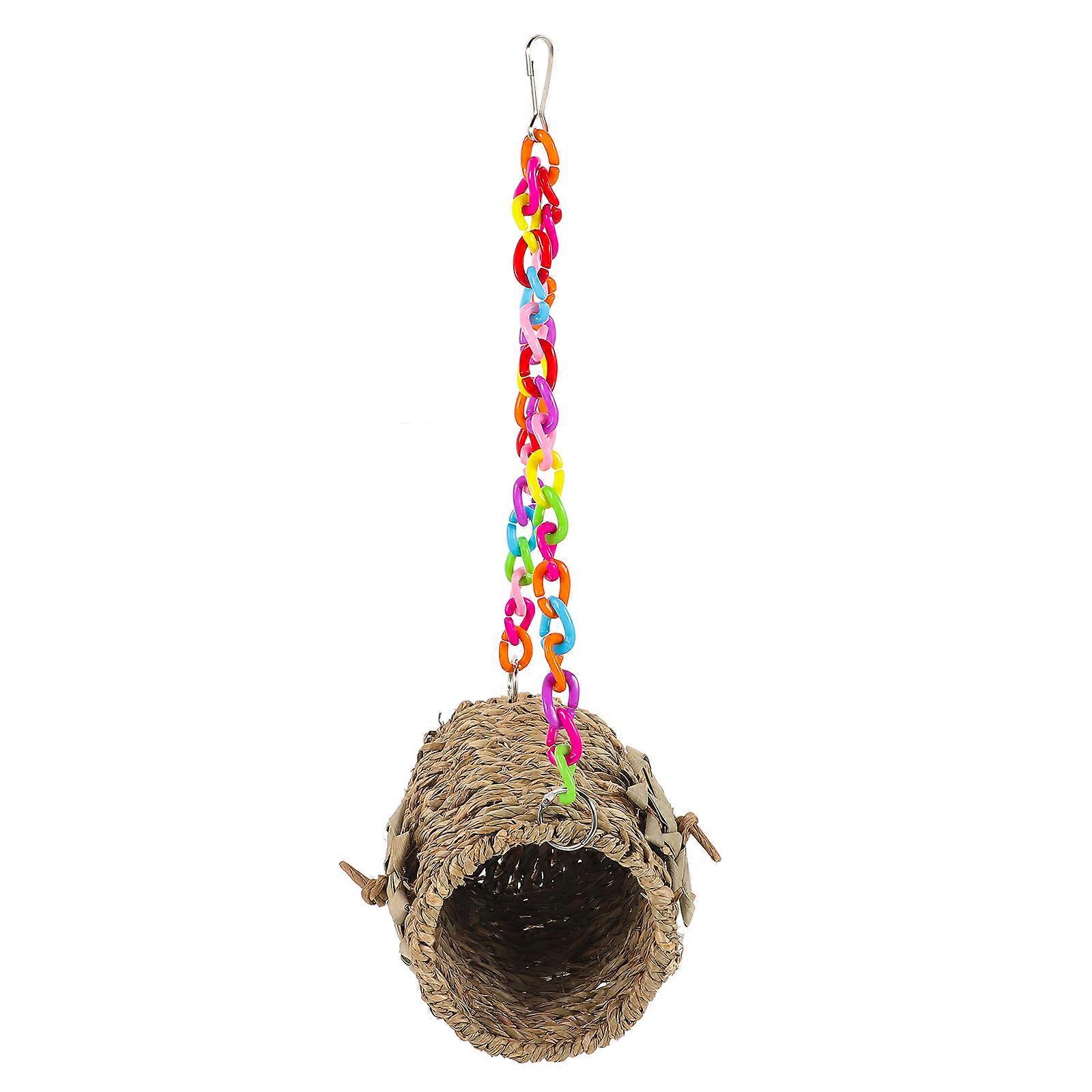 1Set Stable Material Plastic Bird Cage Hut Parakeet Bed with Breathable Comfort for Birds