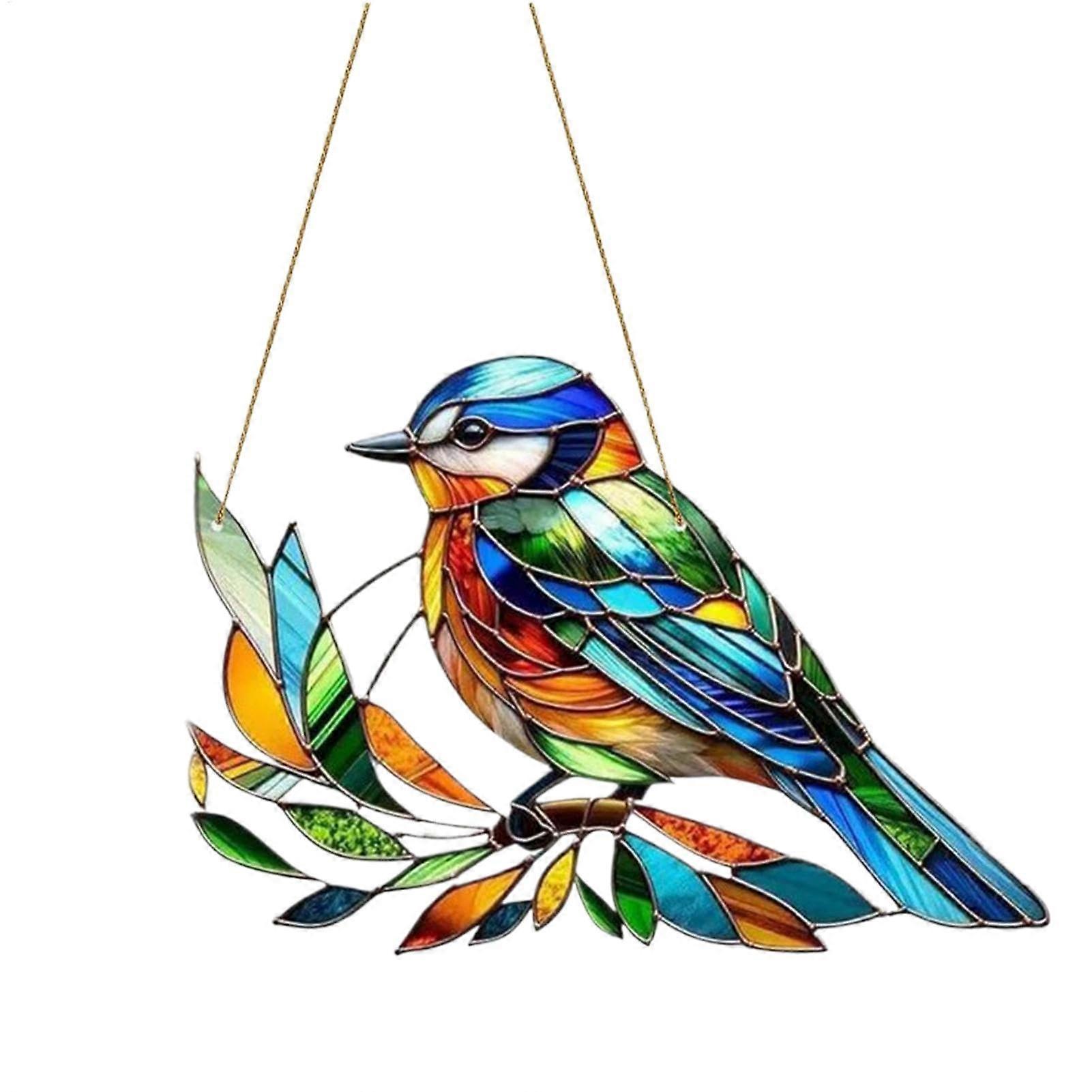 Window suncatcher bird, Window art suncatcher birds Colorful window decoration for hanging