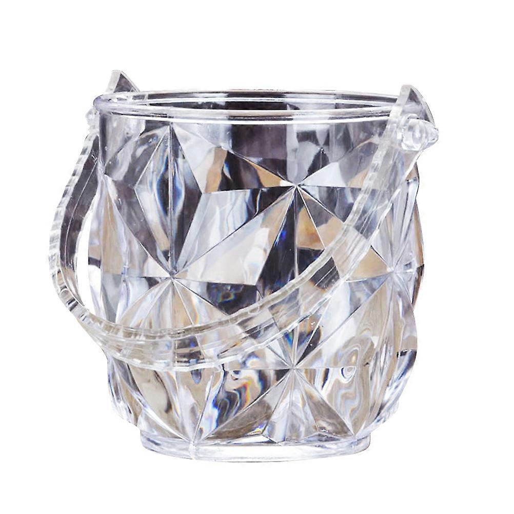 Round Ice Tub Acrylic Transparent Portable For Party Cooling Beers 13 X 13 X 14 Cm 1Pcs