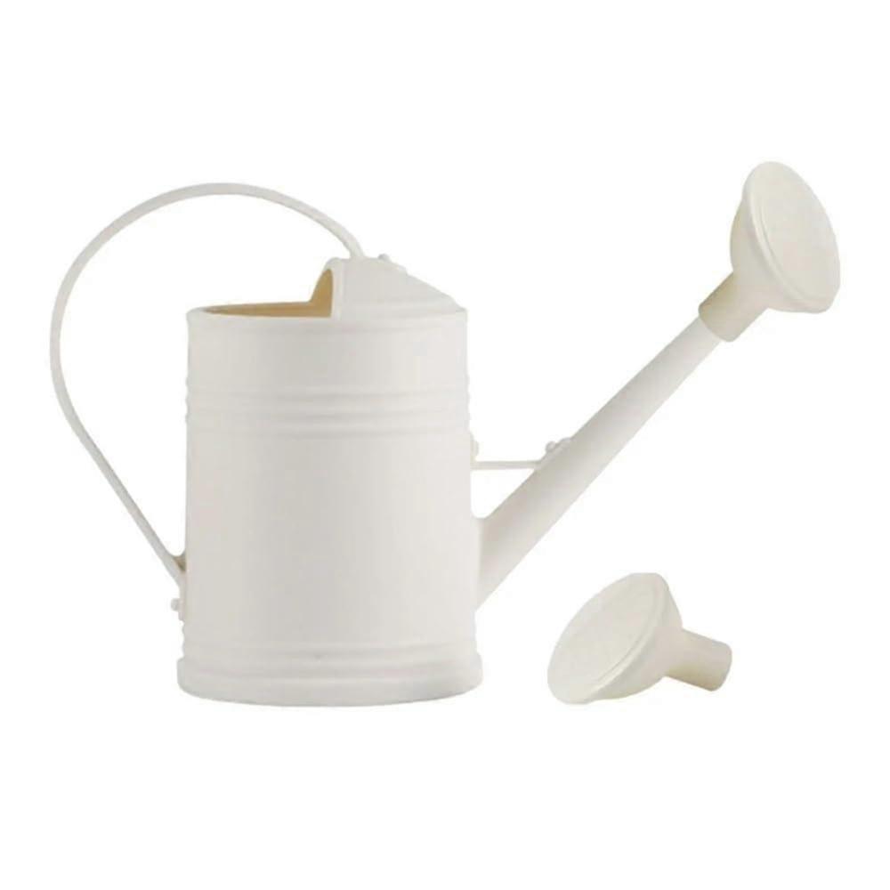 Large watering can, plastic, long spout, lightweight with ergonomic handle, large capacity for indoor and garden plants, 2PCS White