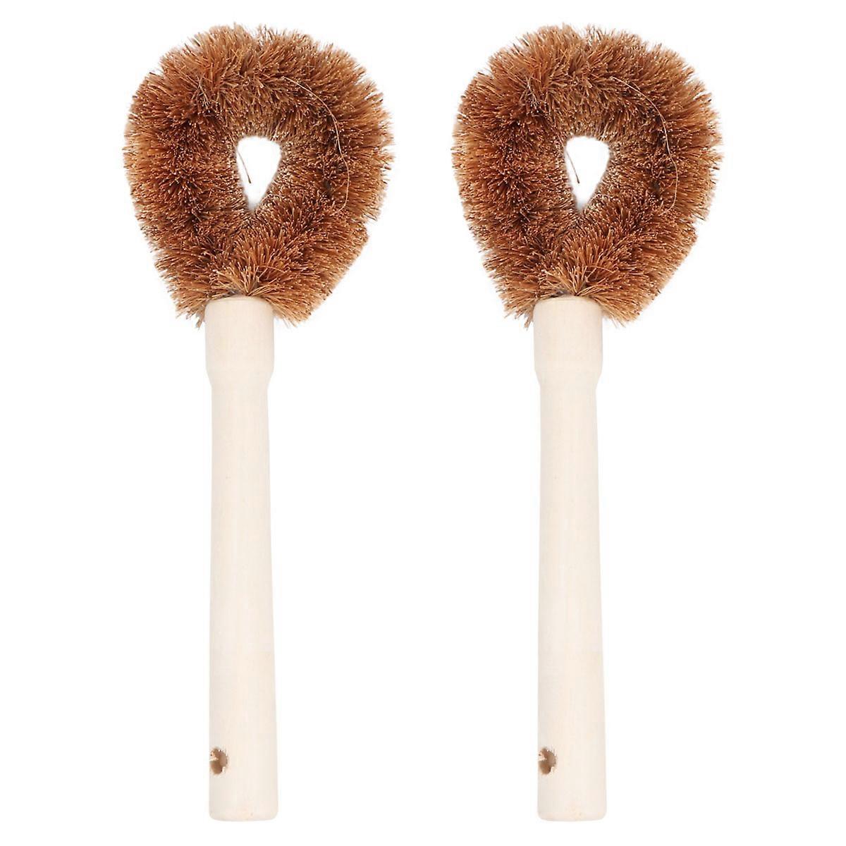 Coconut Coir Pot Cleaning Brush with Wood Handle – , Non Slip Kitchen Tool for Dish Pans and Cookware