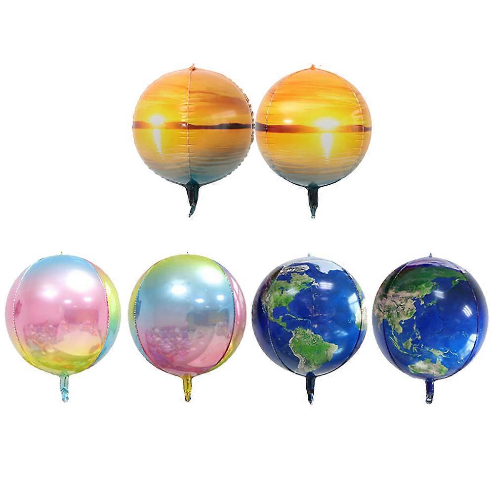 Assorted Color Birthday Balloons for Decoration Made of Aluminium Foil 6pcs