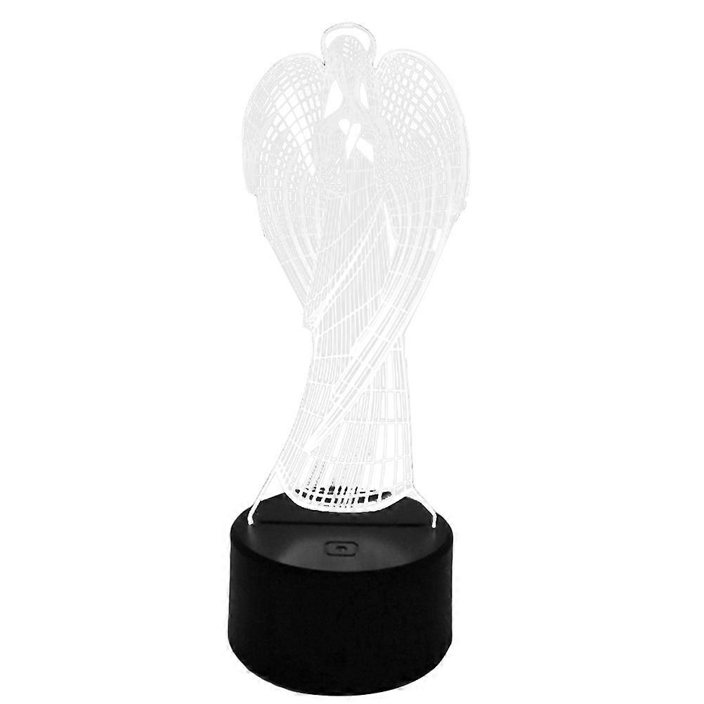 USB Lamp Creative Angel 3D Illusion LED Lighting Multi-color Change Touch Control Cafe Atmosphere 1Set