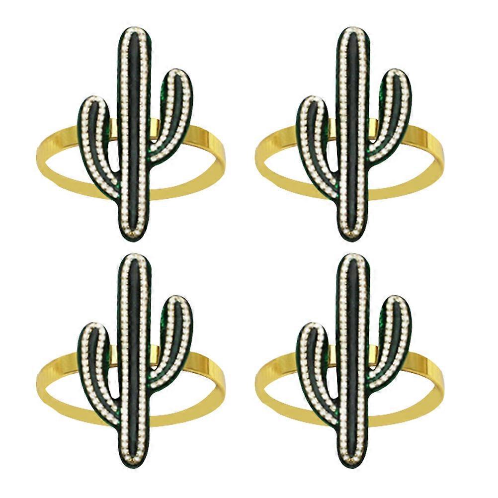 4pcs Cactus Shaped Napkin Holders for Parties Yellow