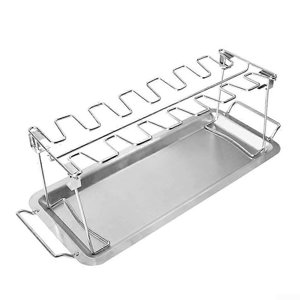 Stainless Steel Chicken Roaster Stand with Drip Tray for Outdoor Grills - Easy to Clean, Durable Design