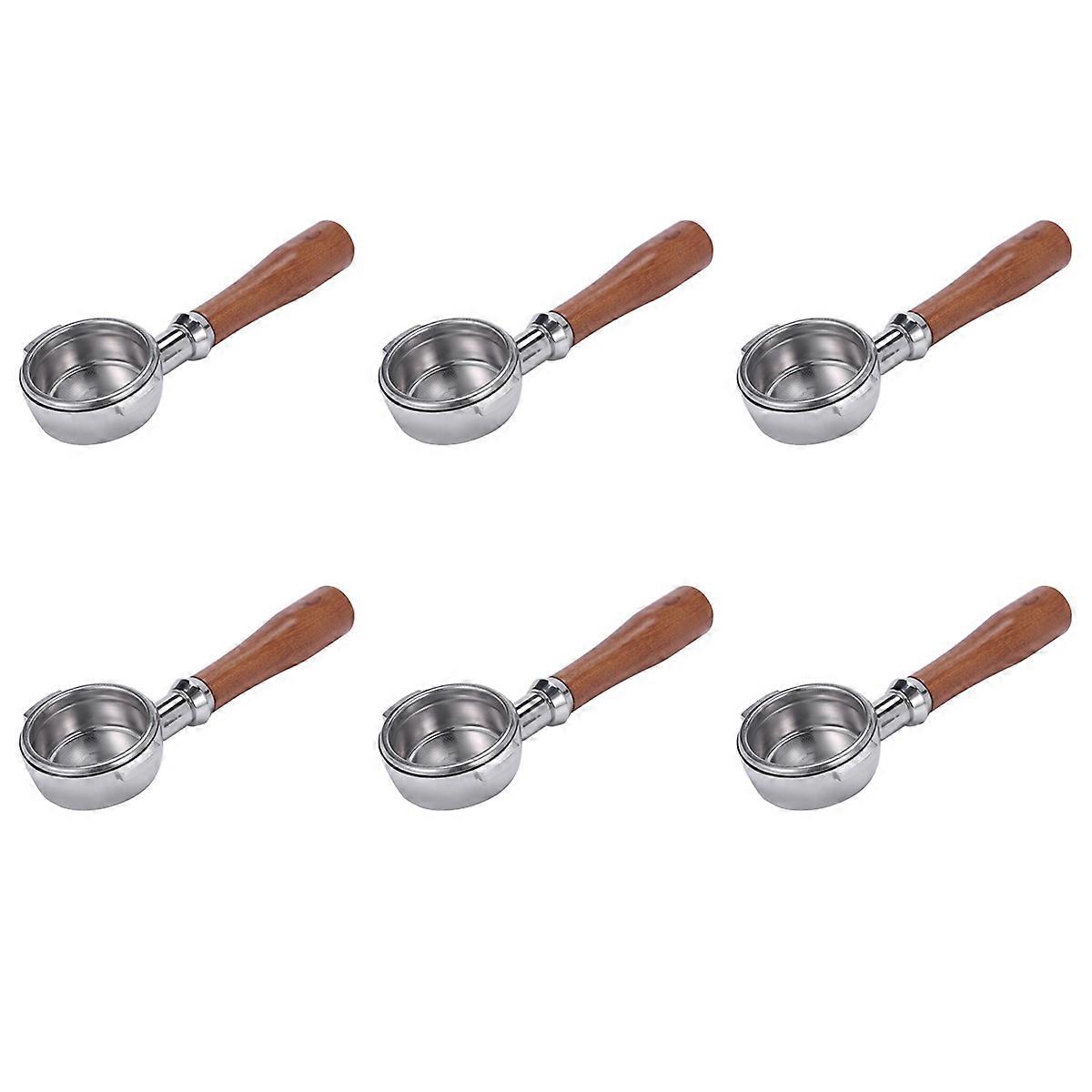 6X 58Mm Coffee Machine E61 No Base Filter Bracket Coffee Bottomless Handle Coffee Spoon Wooden Handl