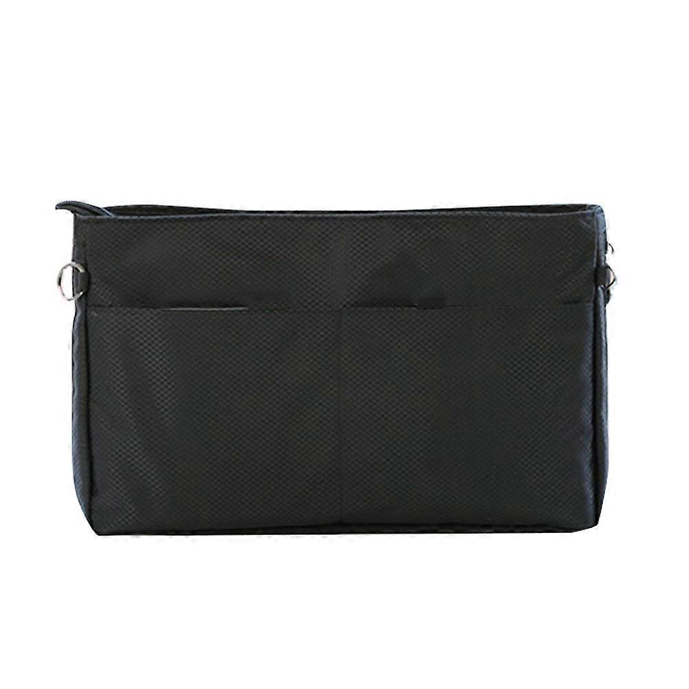 Nylon Multi-Functional Storage Bag For Handbag Insert Daily Use Black 24.5x15x8.5cm 1Pack