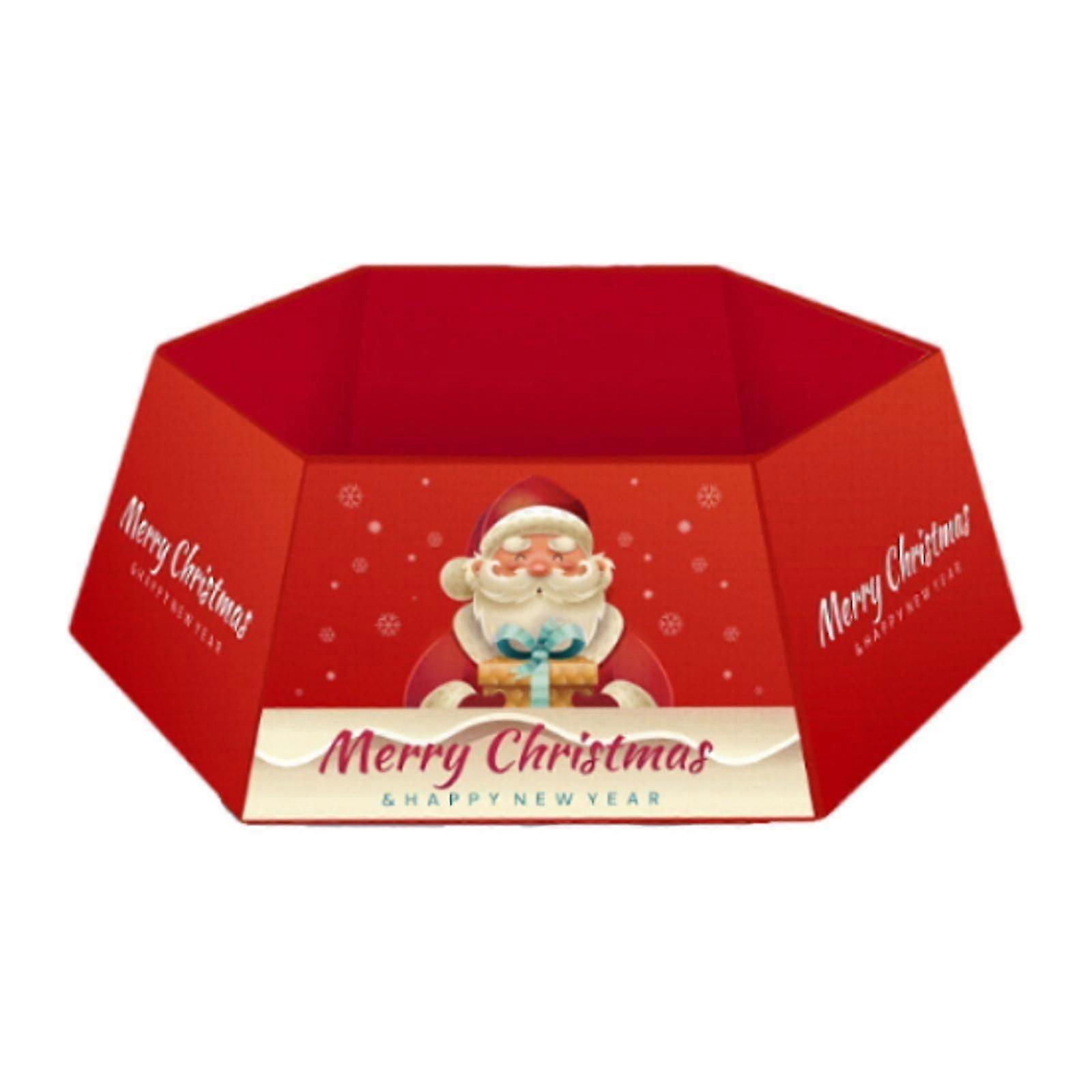 Hexagon Christmas Tree Skirt Tree Collar 25x40cm for New Year Decor Reusable