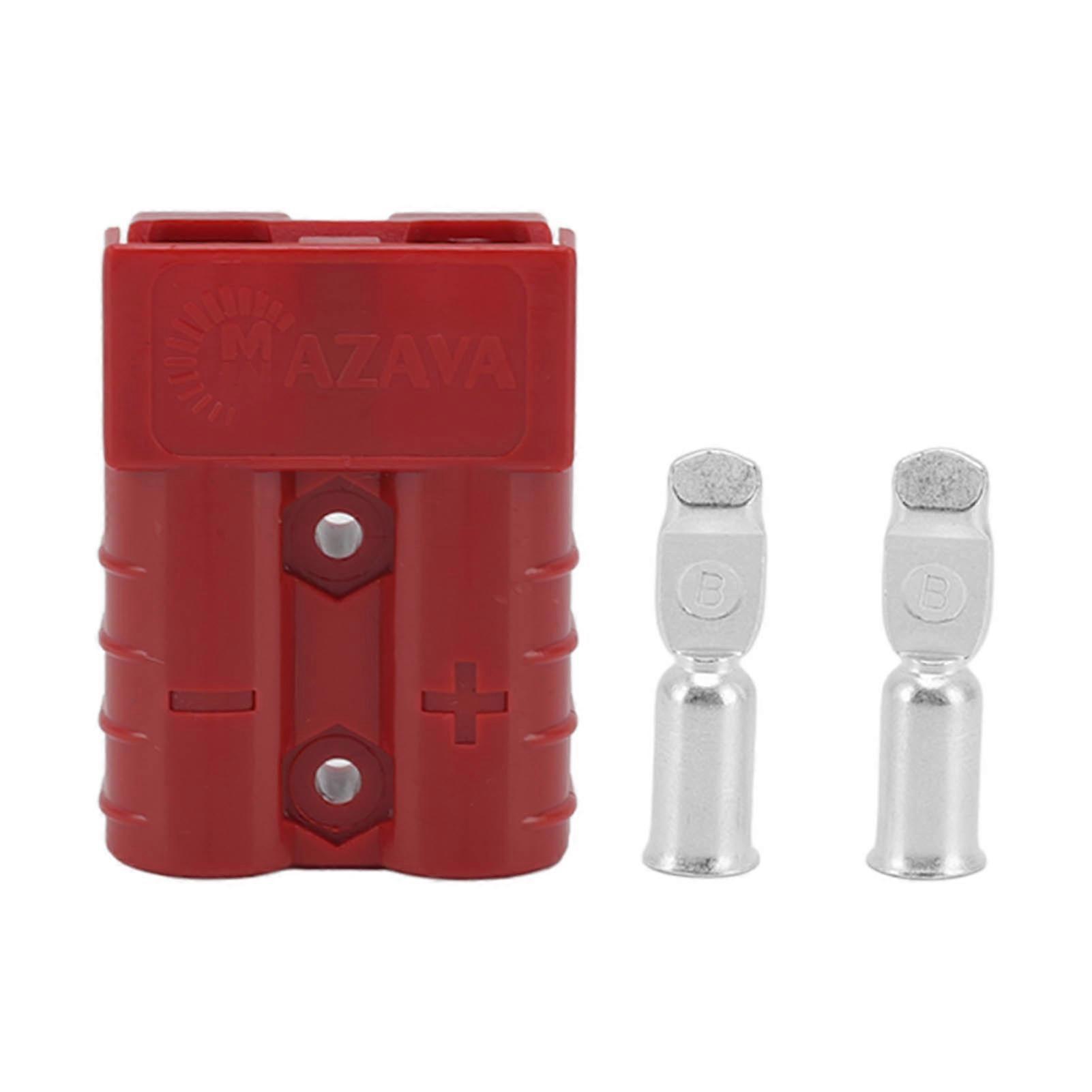 50A 600V High Current Bipolar Power Connector for Solar Panel Dual Battery System, Red