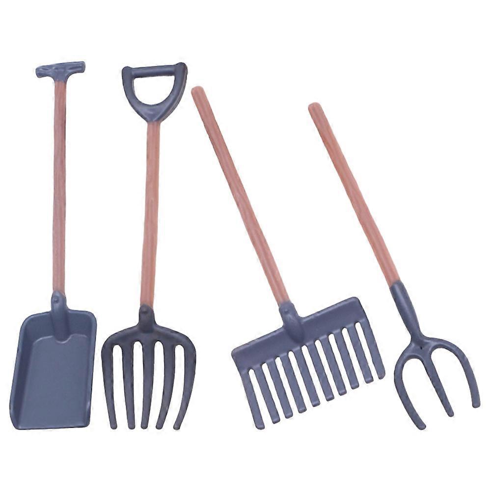 Interesting Miniature Model Mini House Farm Tools Mini Crafts Hobbyists Assorted Color 9.5x2cm DIY Mini House Accessory 4Pcs