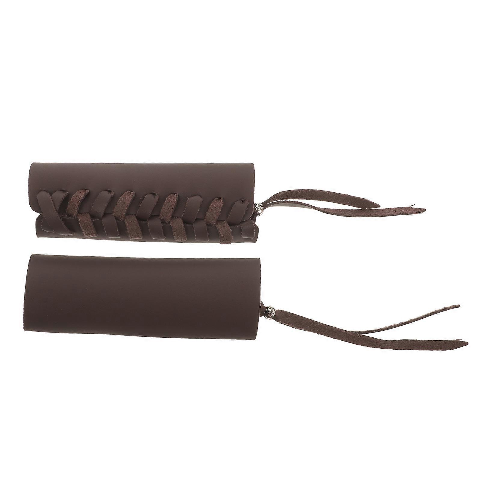 Handlebar Grips Motorcycle Cylindrical Light Brown Safety Enhancement Vibration Absorption 2Pcs