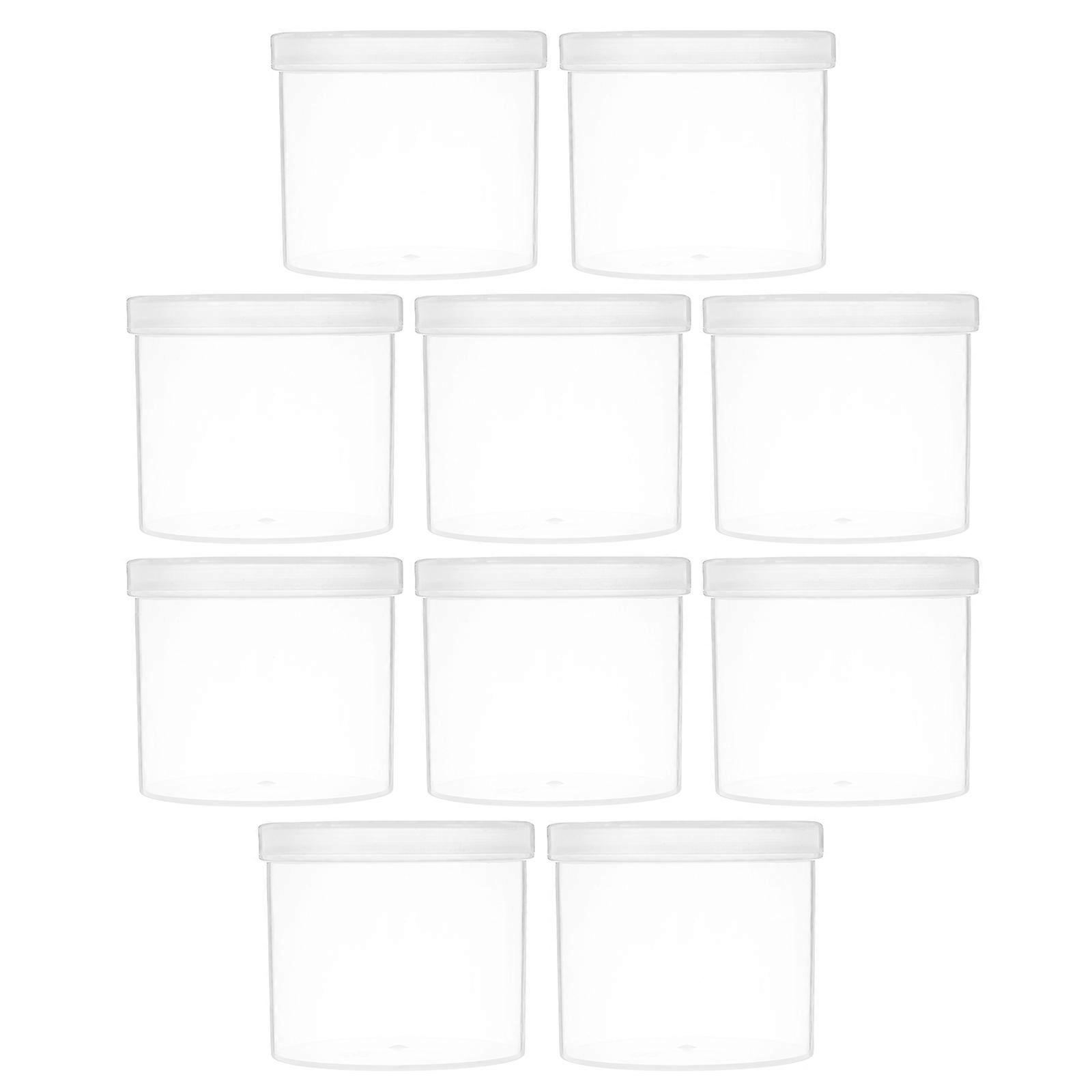 10pcs Round Plastic Storage Containers with Tight Lids, Clear Stackable Boxes for Beads, Coins, and Small Items – Multi Purpose Organization Solution