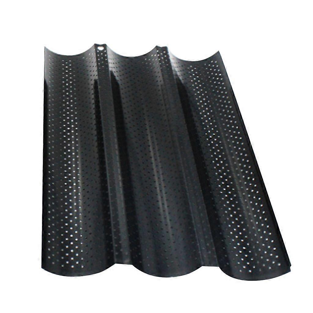 2/3/4 Grooved Non-Stick Perforated Bread Pan Black 3 Grooves