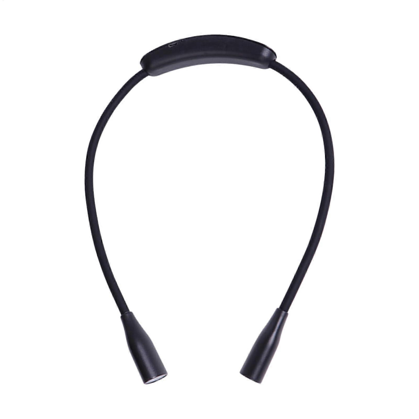 Neck Reading Light, USB Rechargeable LED Book Light, Flexible Neck Light, Adjustable Brightness, Lightweight Design, Black
