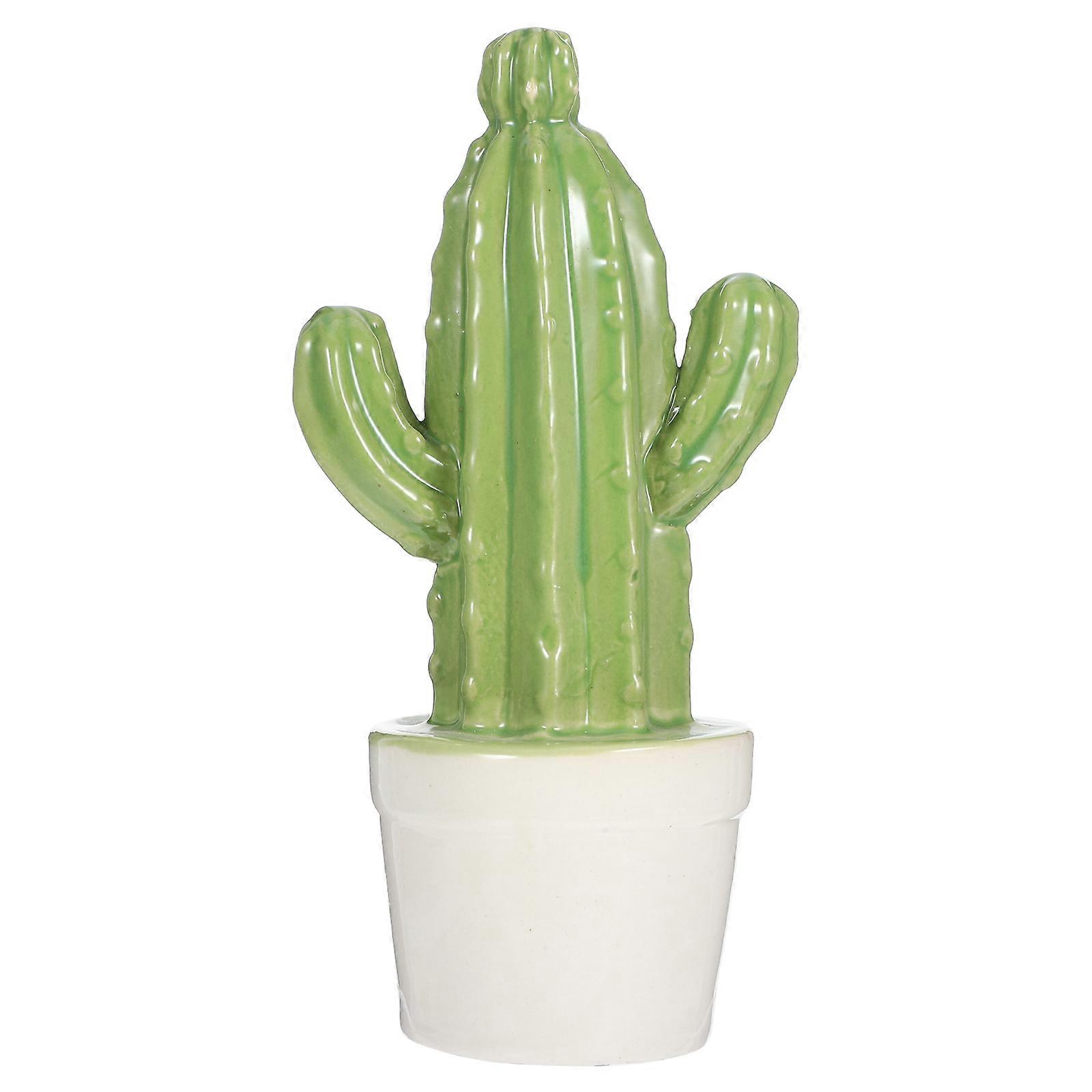 Simulation Cactus Decorative Low Maintenance Faux Cactus Plastic Material Modern Room 1Set