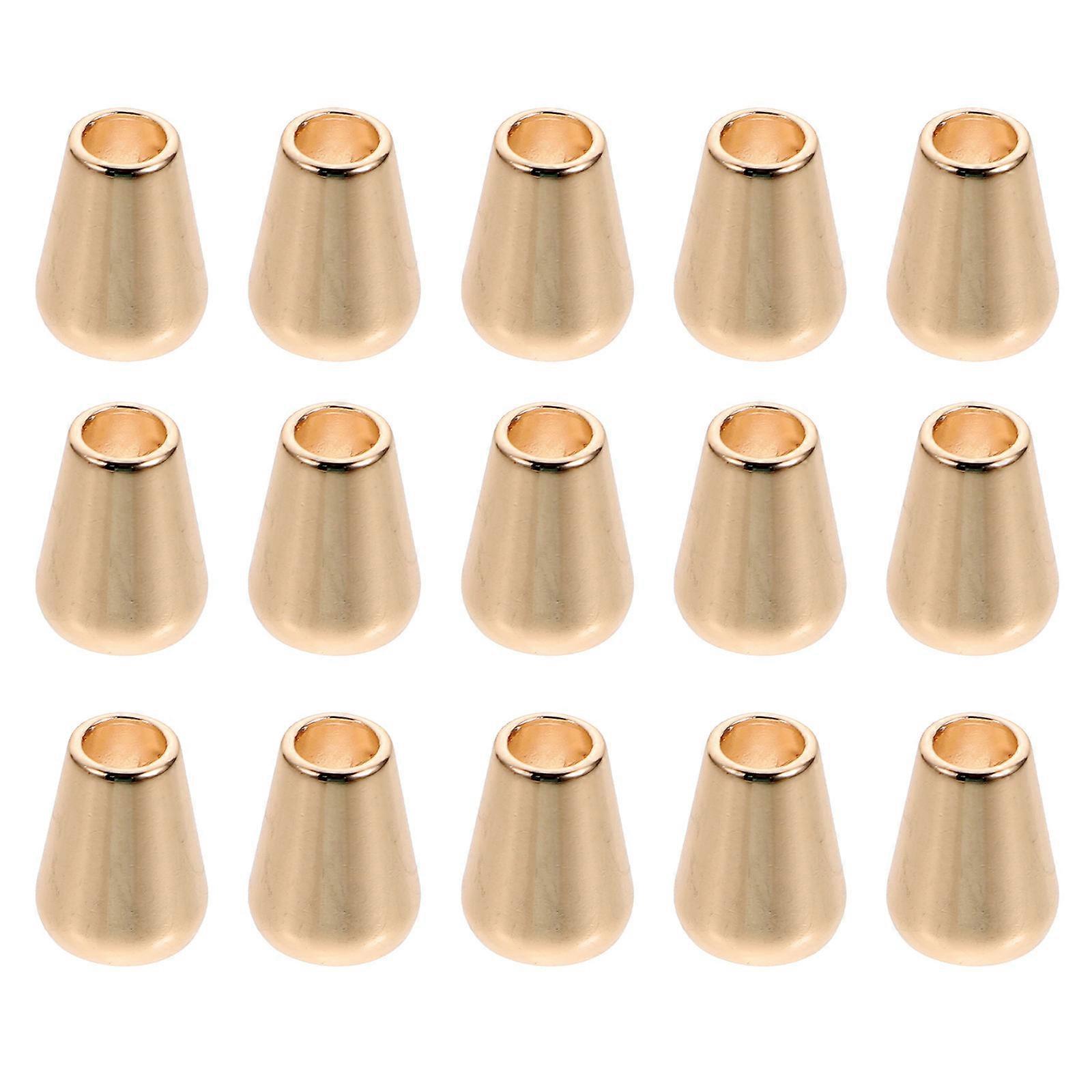Drawstring Cord Locks Fastener Lanyard Fastener Buttons For Outdoor Activities Golden 1.3X0.8X0.5CM Compact 20Pcs
