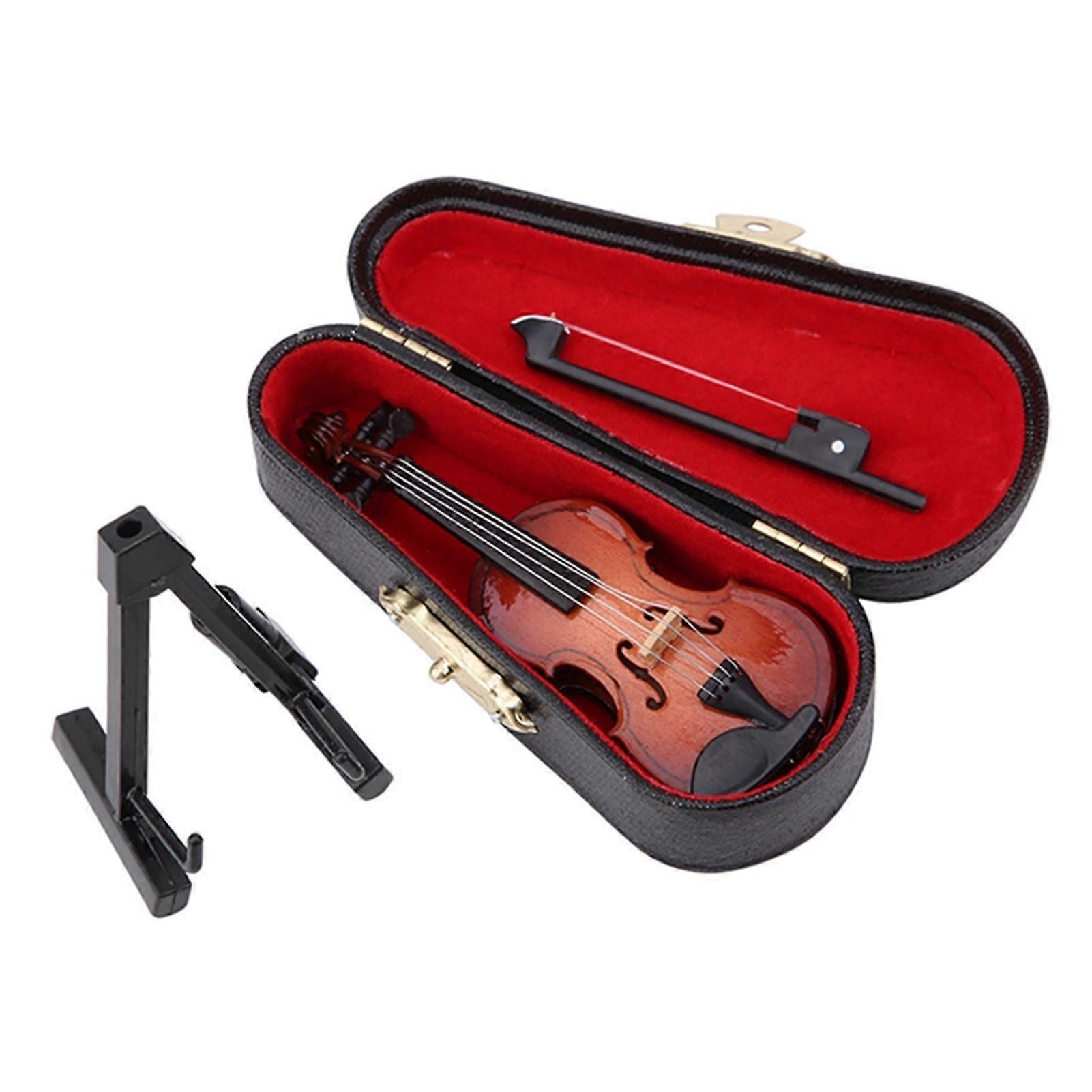 2025 Latest Model  Miniature Violin Model with Stand Case Dollhouse