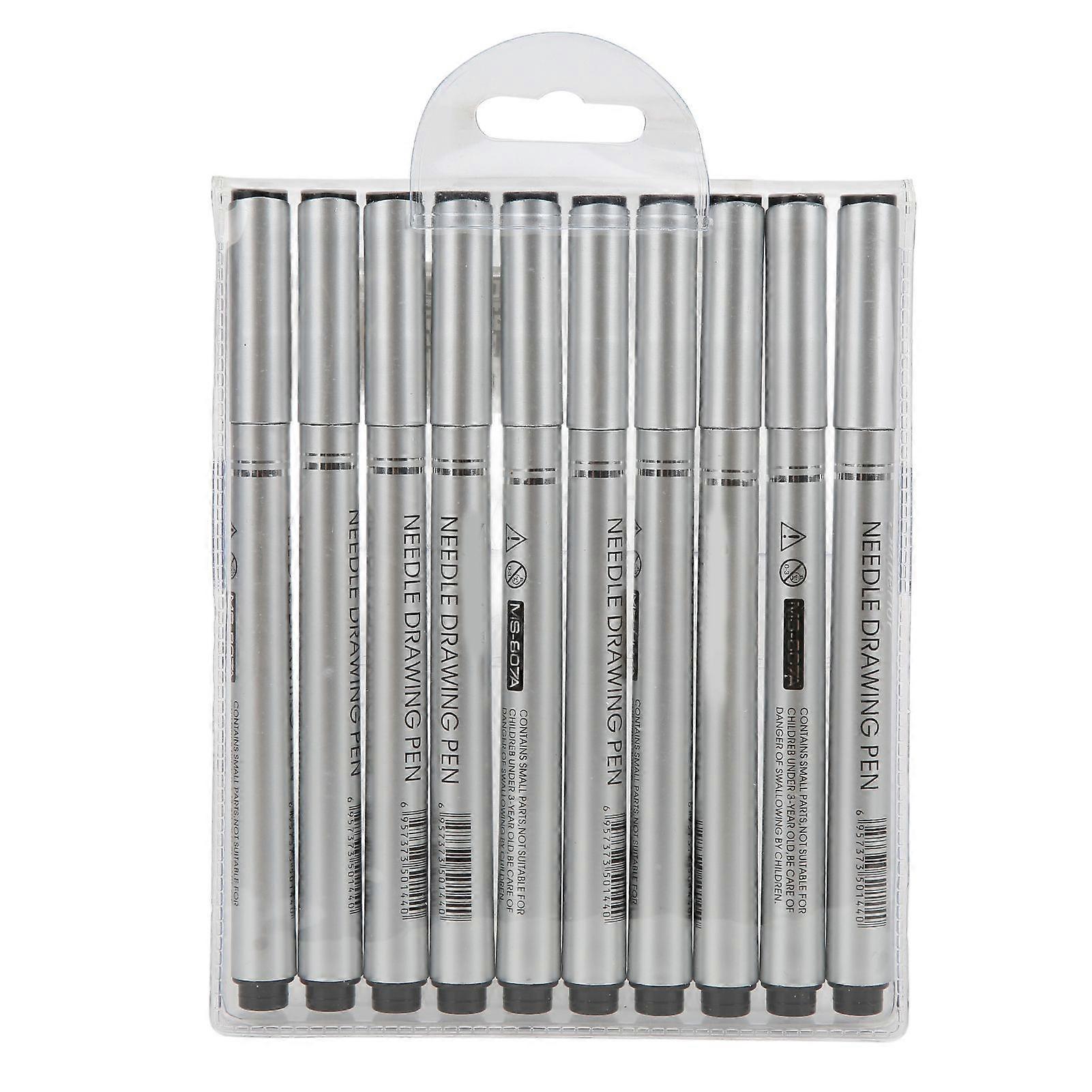 2025 Latest Model  10Pcs Drawing Pens Black Multi Sizes Waterproof Odorless No