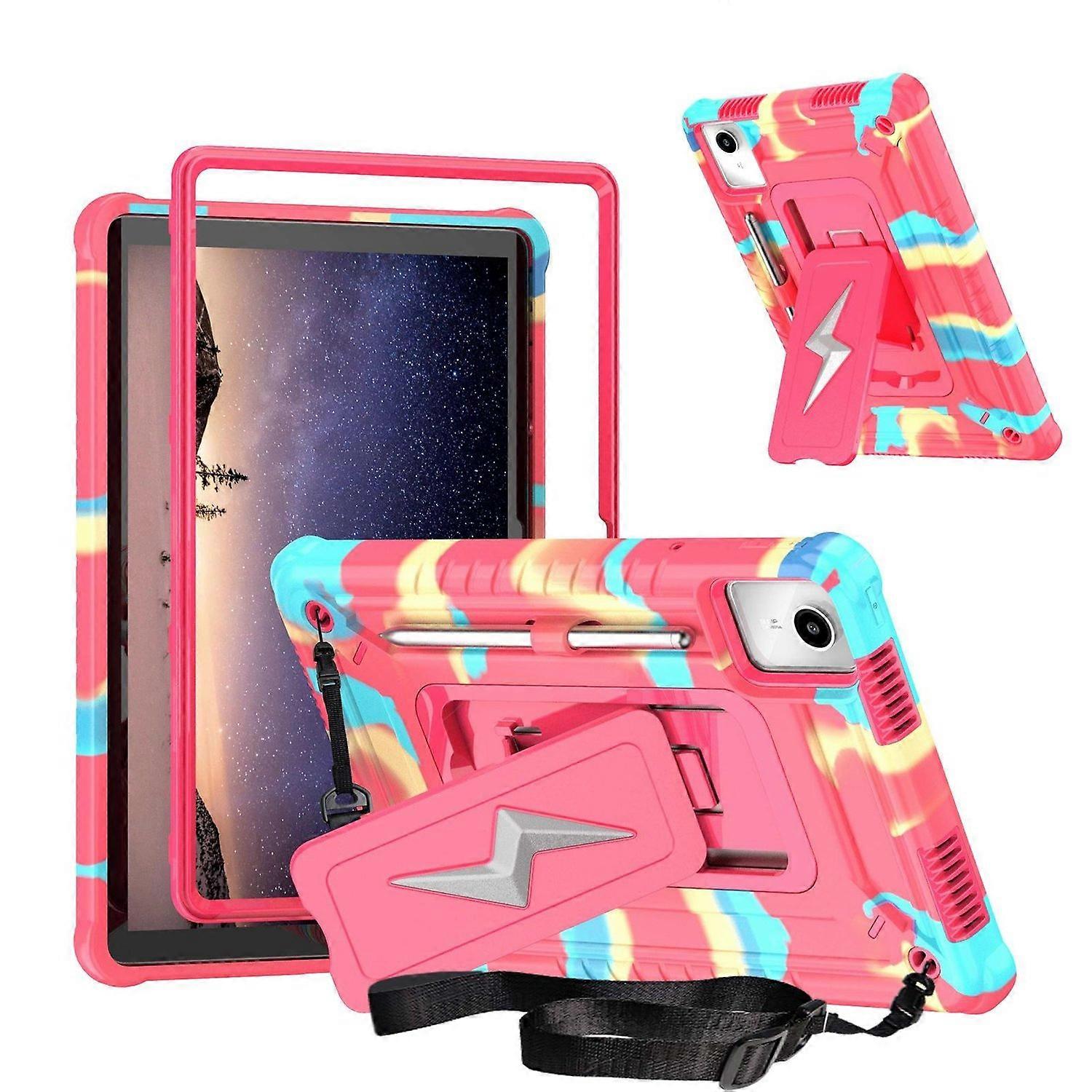 Silicone PC Case For Lenovo Tab M11 / Xiaoxin Pad 11 2024 - Camouflage Rose Red