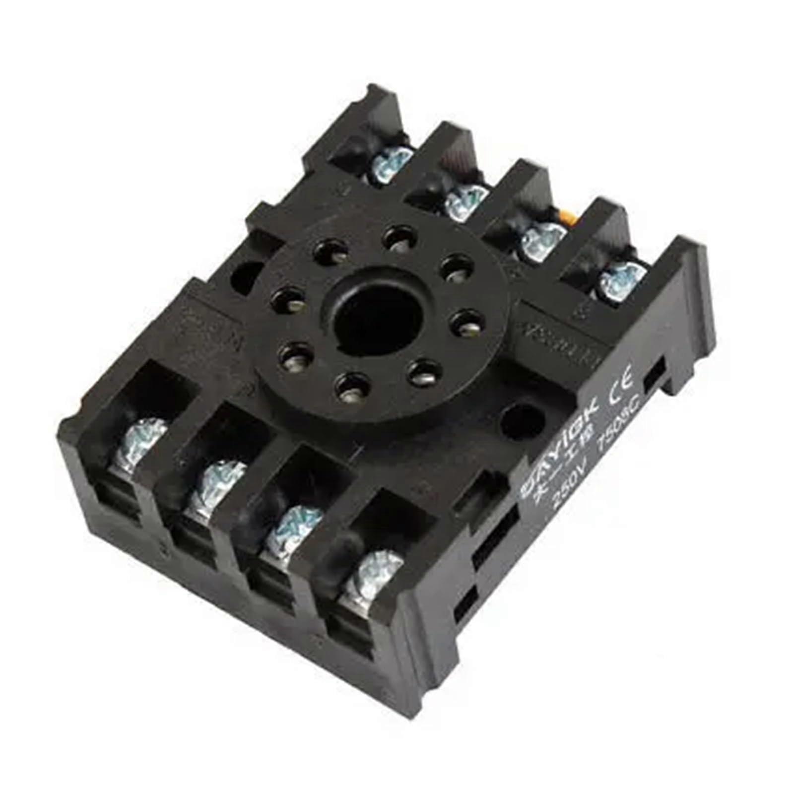PF083A 250VAC 10A 8-Pole Screw Terminal Power Relay Base for Rail Mounting and Electrical Applications