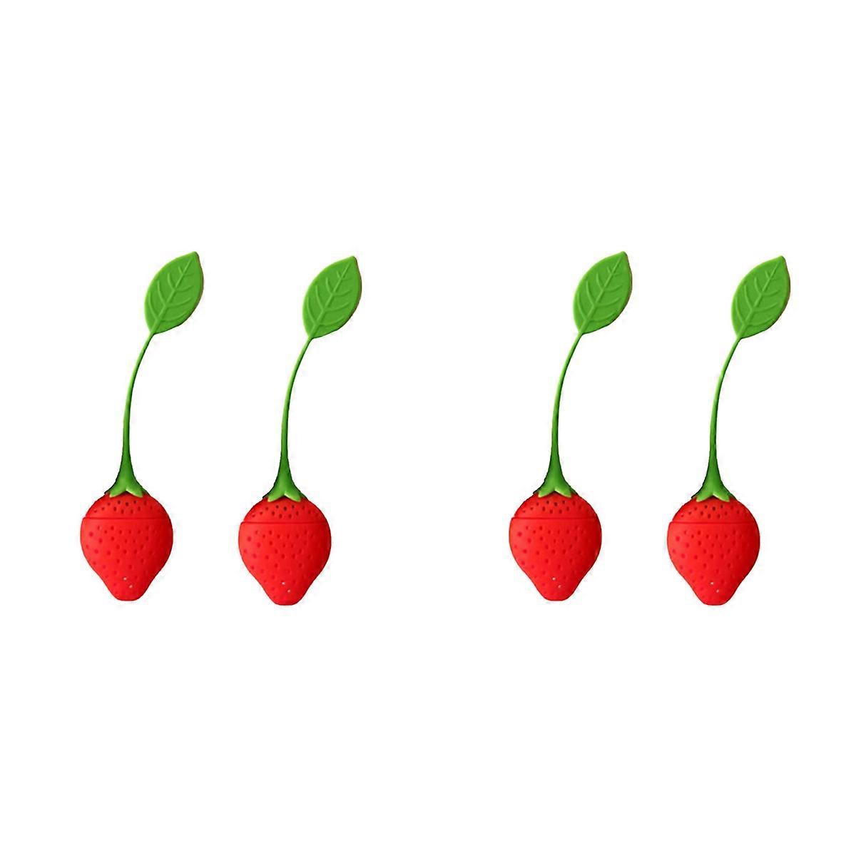 Loose Tea Leaf Strainer Silicone Tea Infuser Strawberry