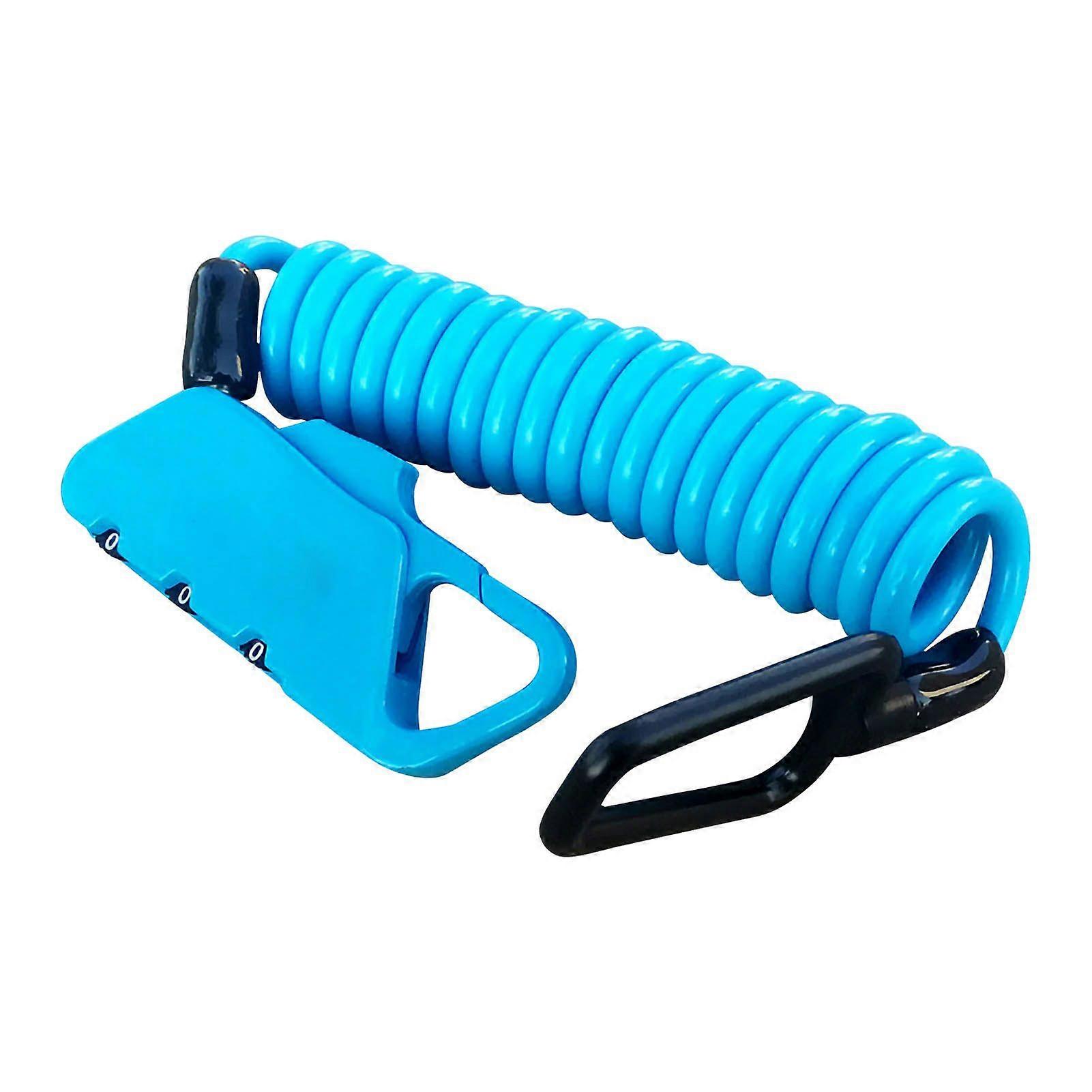 K2N خوذة قفل الكابل الأمتعة الدراجة كلمة المرور المضادة للسرقة قفل الكابل تلسكوبي قفل كلمة المرور القابلة للتغيير الأزرق YMQX)