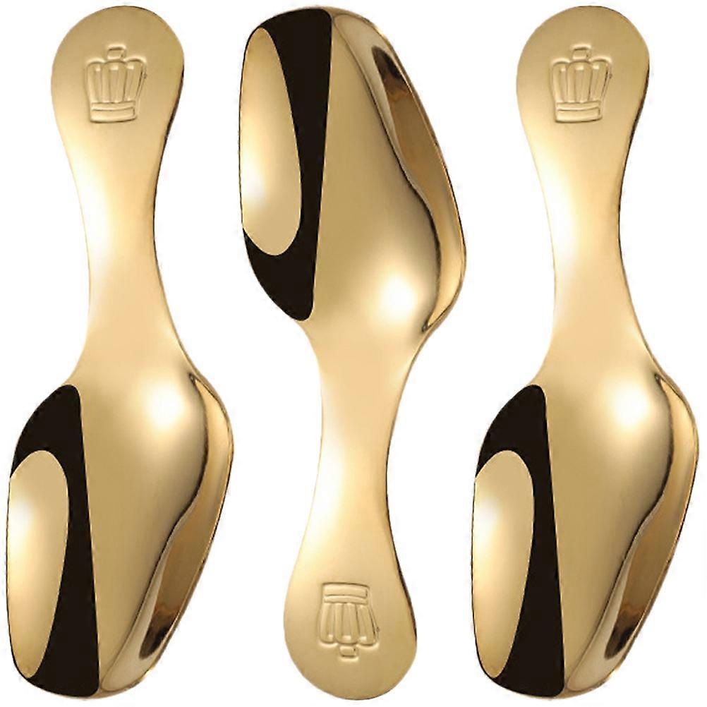 Wear Resistant Tea Scoop Small Coffee Spoon New Year Golden 11.5X4X1CM Scooping Sugar 3Pcs