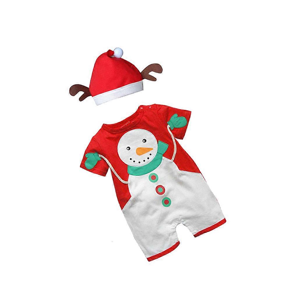 Baby Jumpsuit Snowman Design Romper Costume Toddler Clothes Multi Color Breathable Comfortable Wearing 1 Set