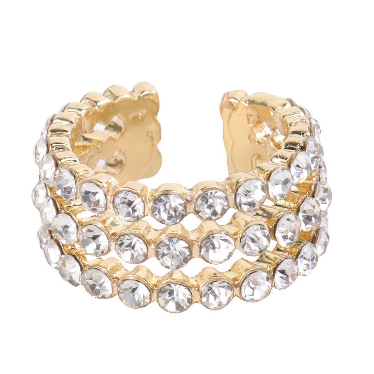 Statement Earring C Shaped Electroplating Rhinestone Ear Cuff 1Pcs