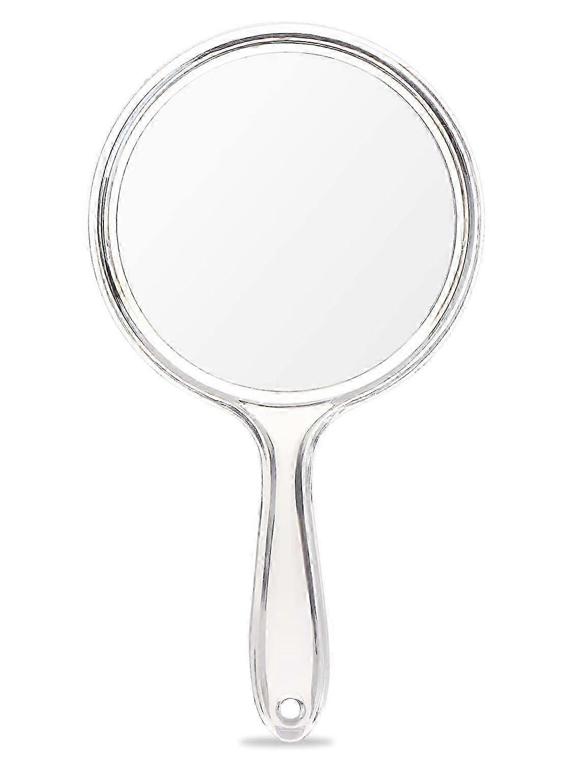 Double-Sided Hand Mirror with 1X/2X Magnification - Clear Handheld Makeup Mirror with Handle (1 Pack)
