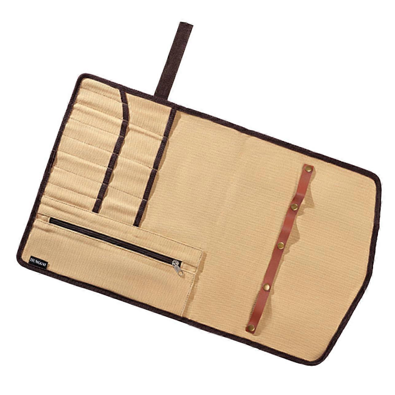 Picnic Cutlery Storage Bag Outdoor Camping Tableware Organizer Made of Durable Canvas, Versatile for BBQ, Garden, and Travel with Sturdy Stitching