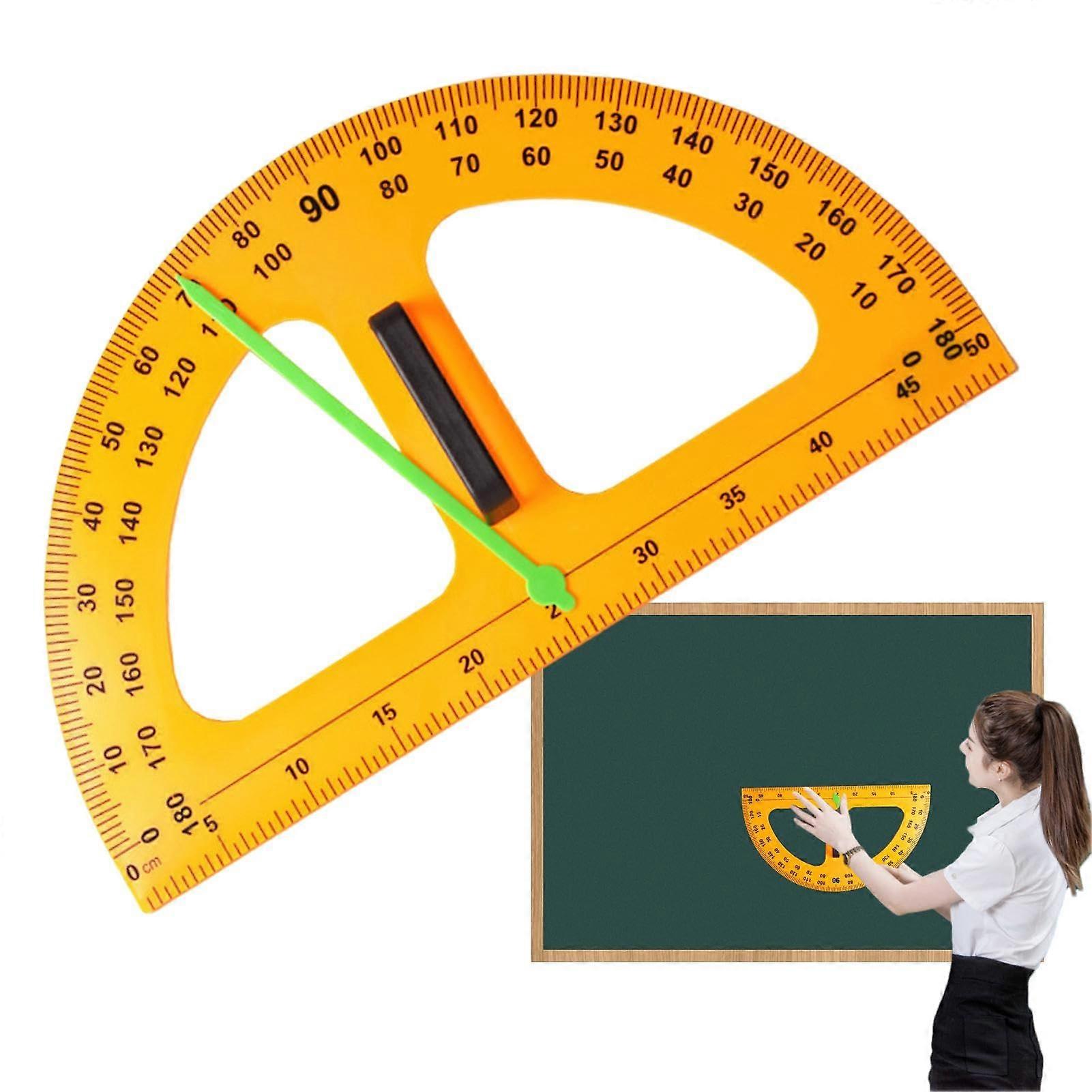 Large protractor for teachers, magnetic, math measuring tool, digital design, 50 cm pointer