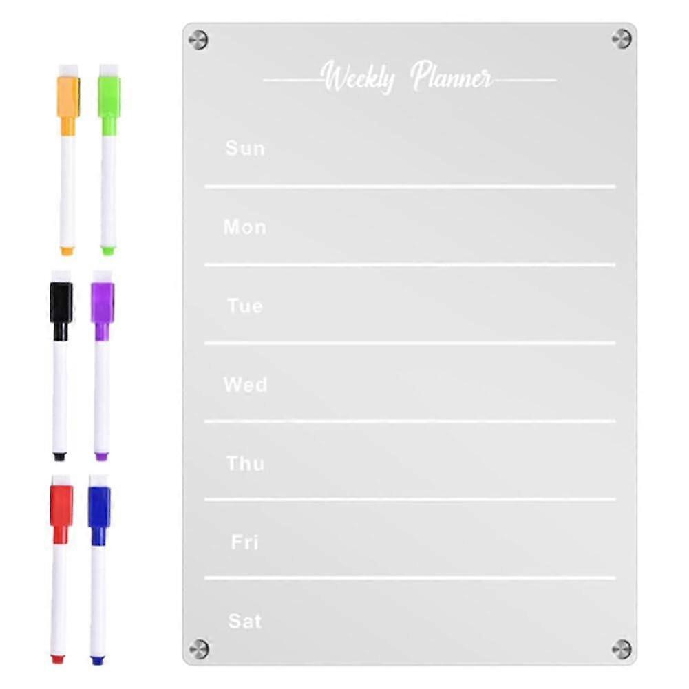 A3 Transparent Acrylic Refrigerator Magnets, Weekly Planner, Reusable Fridge Stickers, Dry Erase Message Board For Home