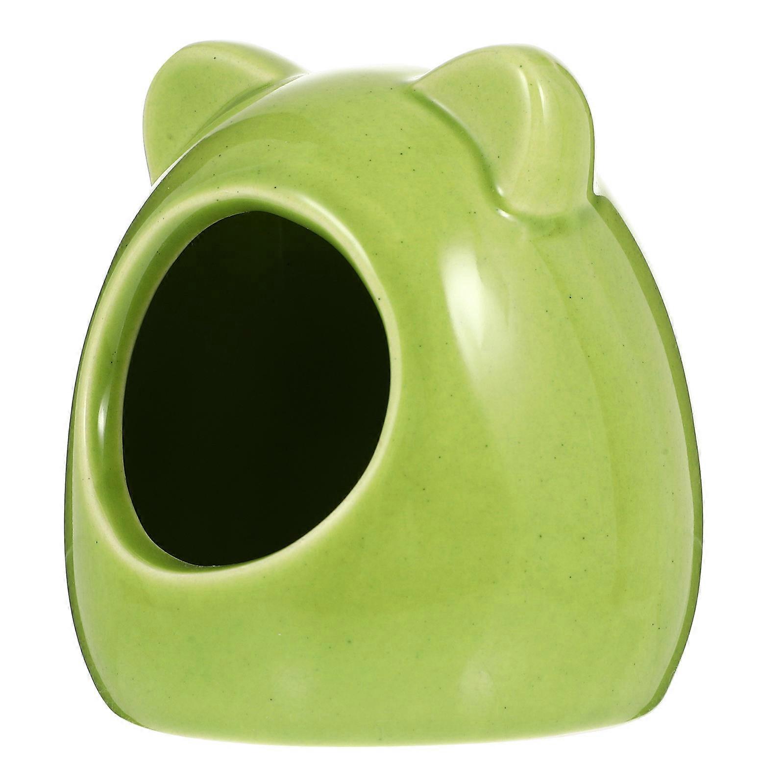 كهف الهامستر الخزفي للحيوانات الصغيرة تصميم رائع وظيفة التبريد 7.3x7.3x7.8 سم 1 قطعة