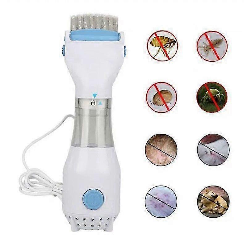 Sähköinen täitekampa lemmikkieläimille - kirppujen ja punkkien poistotyökalu, karvatäiten puhdistusharja koirille ja kissoille